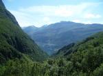 Norvège - Le Geirangerfjord vu de la route des aigles - Paquebot amarré